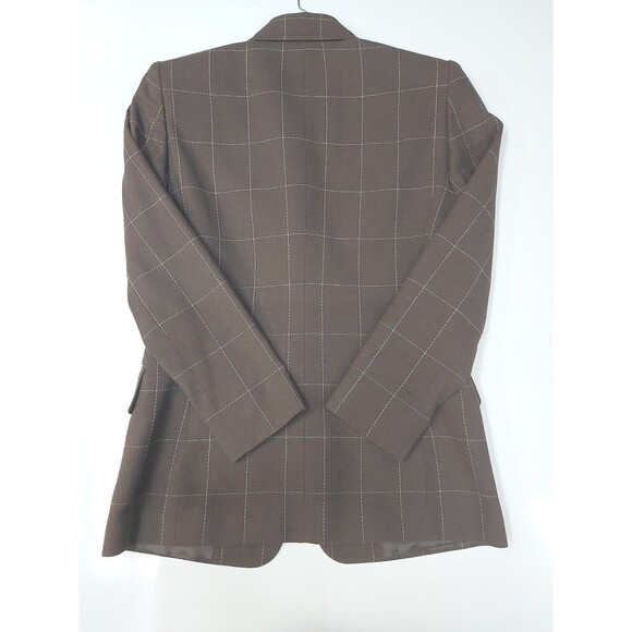 Ellen Tracy Women's Brown Square Stich Petite Blazer Size 2p - Picture 8 of 13